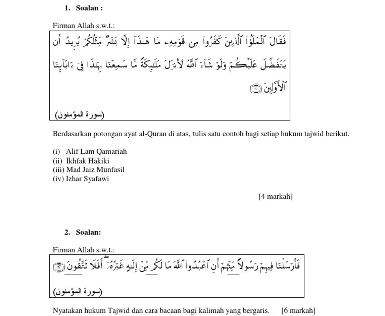 Soalan Latihan Hukum Tajwid - Resepi Ayam j