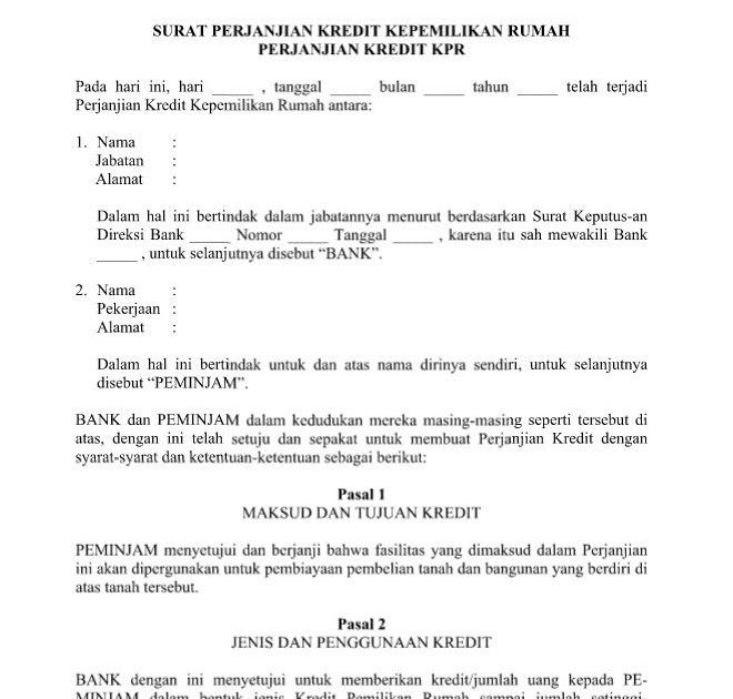 Contoh Surat Kuasa Akad Kredit Rumah Contoh Surat