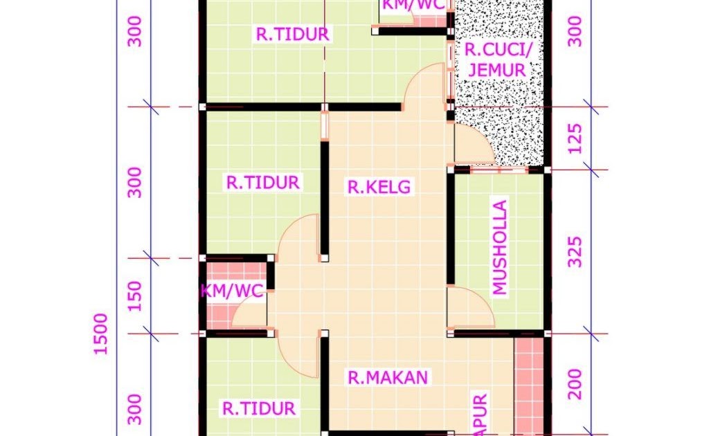 Model Bentuk Denah  Pondasi Rumah  Ukuran  7x9  Meter Denahose