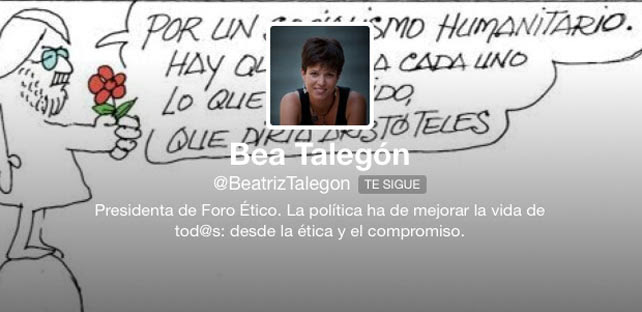 Cuenta en Twitter de Beatriz Talegón.