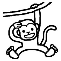 ベスト50 猿 イラスト 白黒 美しい花の画像