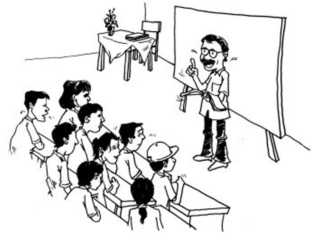 Gambar guru sedang mengajar hitam putih. Gambar Mewarnai Guru Mengajar