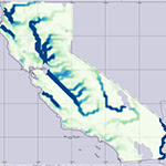 image of map of California with snow data