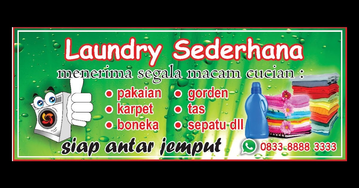 Gaya Terbaru 40 Contoh Spanduk  Laundry