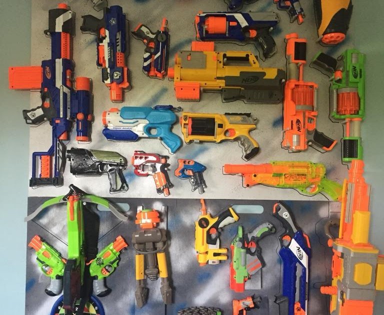 Nerf Gun Rack Wall Mounted / Nerf Gun wall display: | g a ...