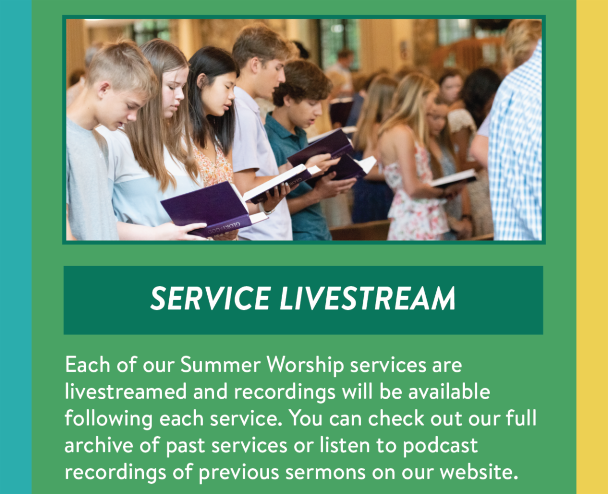 Service Livestream - Each of our Summer Worship services are livestreamed and recordings will be available following each service. You can check out our full archive of past services or listen to podcast recordings of previous sermons on our website.