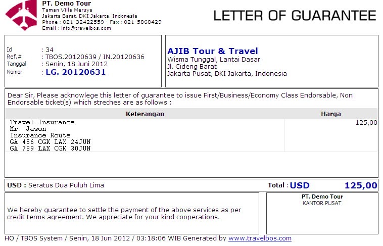 Contoh Invoice Travel Agent - Contoh Mulan