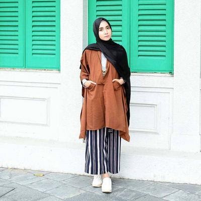  Ootd  Hijab Orang  Gendut Voal Motif