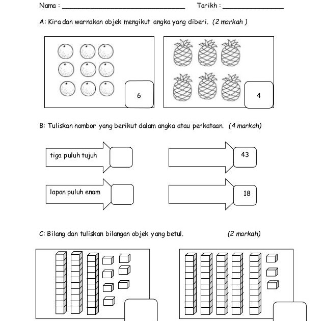 Contoh Soalan Matematik Tahun 2 Dlp - Soalan ap