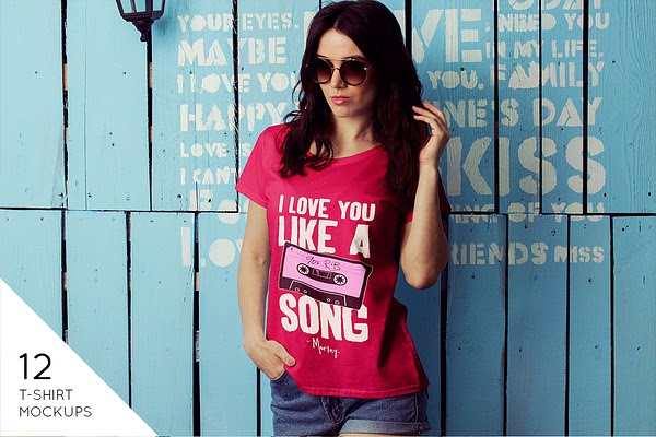 Download Female T-Shirt Mock-Up PSD Mockup