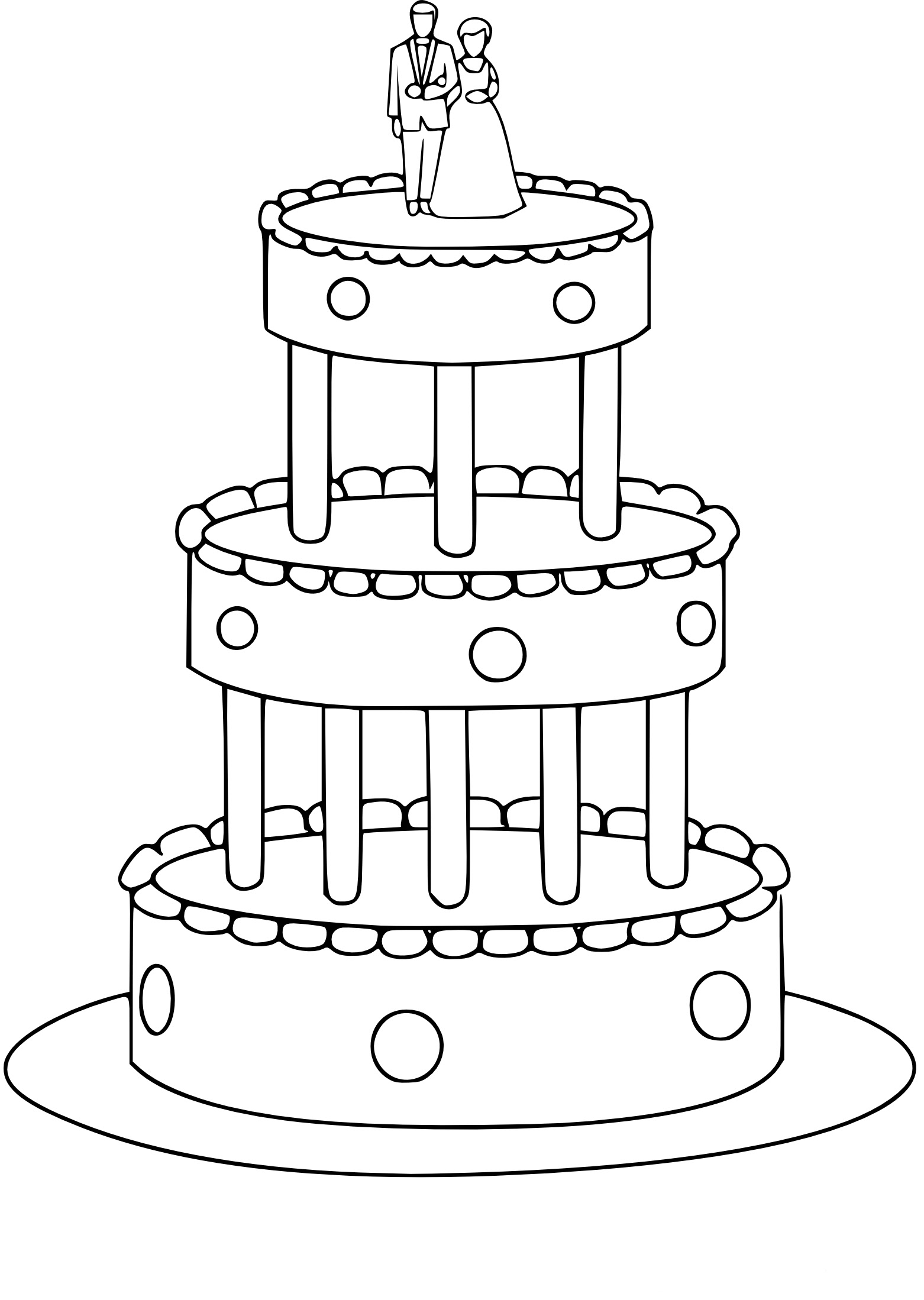 Mariage Elegant Gateau De Mariage Dessin