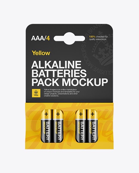 Download Free PSD Mockup 4 Pack Battery AAA Mockup - Front View ...