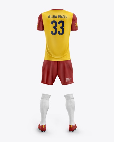 Download Mens Full Soccer Kit with Crew Neck Jersey mockup Back View (PSD) Download 43.45 MB - Free PSD ...