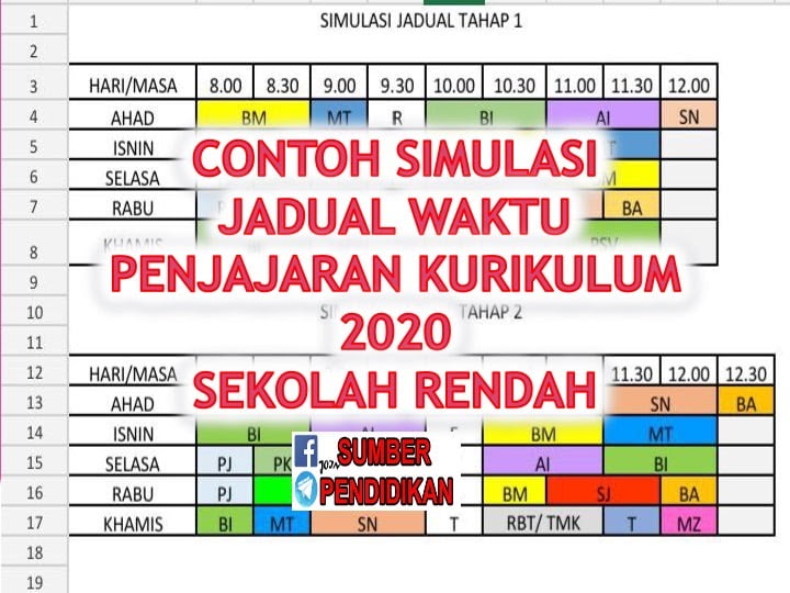 jadual waktu kelas tingkatan 6
