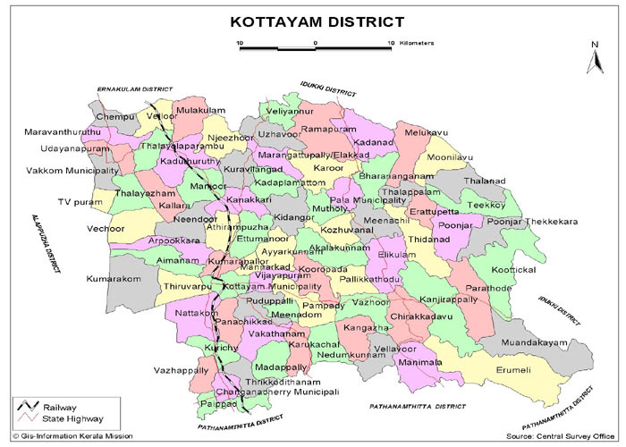 Indian state and their districts. Kottayam District Of Kerala Kottayam District Information Guide Facts Maps Kerala