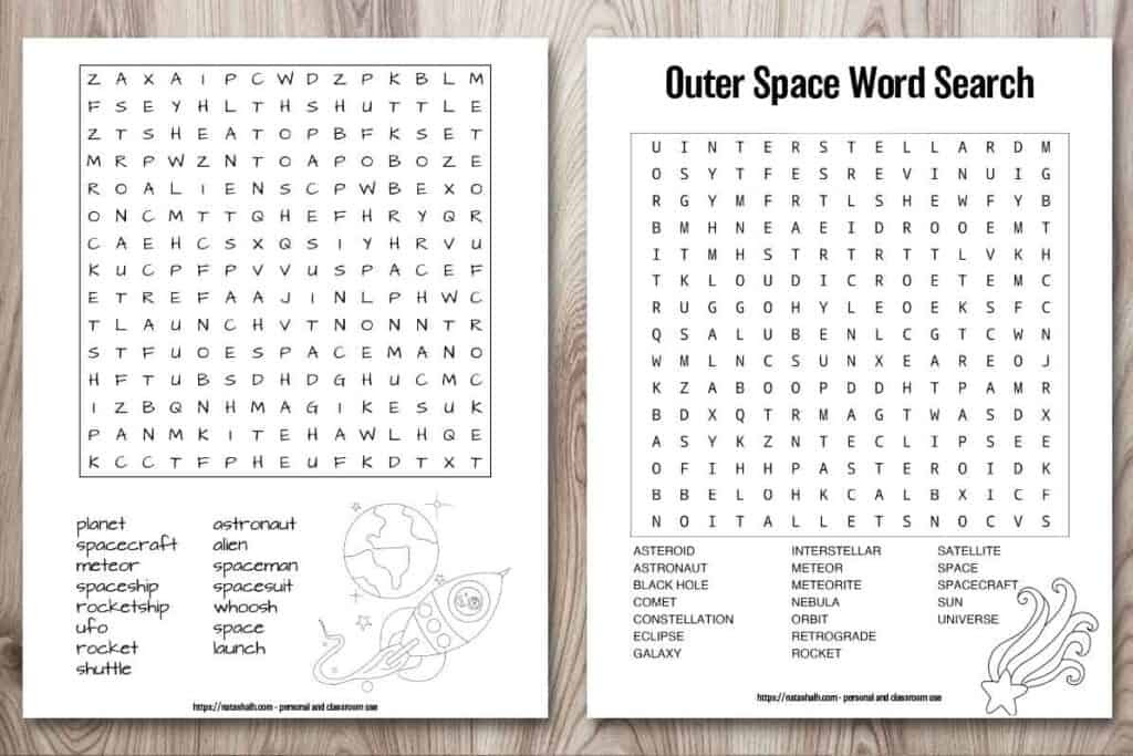 Word game world is the best place on the planet for free, printable word games! Free Printable Outer Space Word Search Easy Hard Versions The Artisan Life