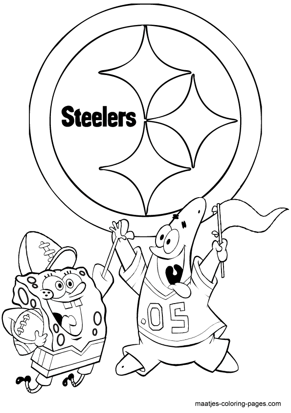 Click the pittsburgh penguins logo coloring pages to view printable version or color it online you might also be interested in coloring pages from nhl category. Pittsburgh Steelers Spongebob Playing Football Free Printable Coloring Page