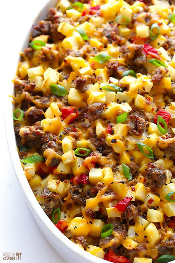 Obrien potato casserole aka funeral potatoes! Easy Cheesy Breakfast Casserole Gimme Some Oven
