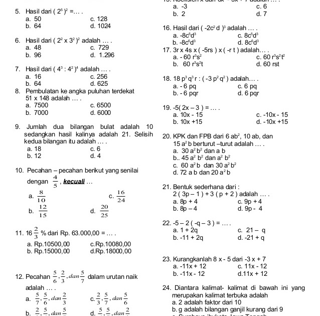 Soal Prakarya  Kelas  7 Semester  2 Kumpulan 40 Contoh 