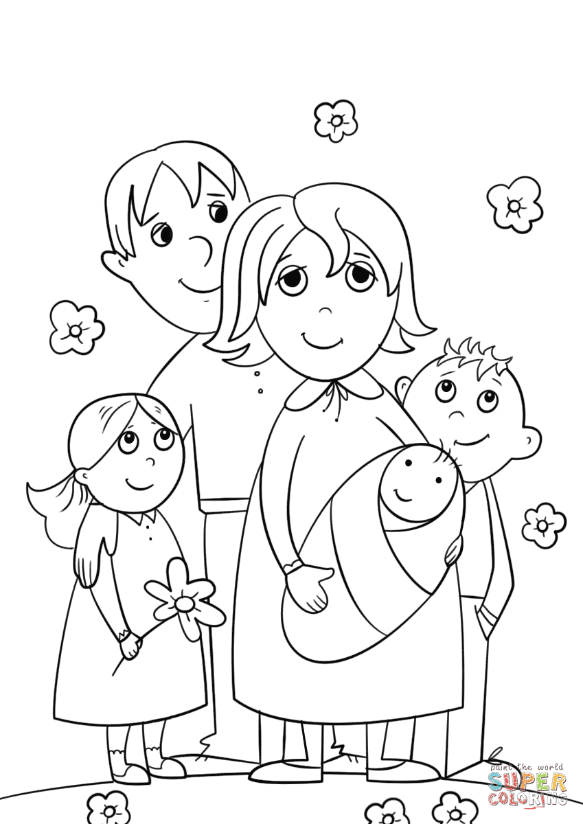Imagenes para colorear de la familia en ingles imagui con. Dibujo De Familia Feliz Para Colorear Dibujos Para Colorear Imprimir Gratis
