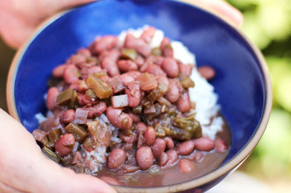 Red beans and rice ingredients. Eat Your Greens Vegetarian New Orleans Style Red Beans Rice