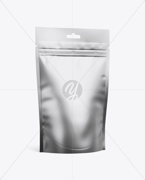Download Download Metallic Stand-Up Pouch w/ Zipper Mockup - Half ...