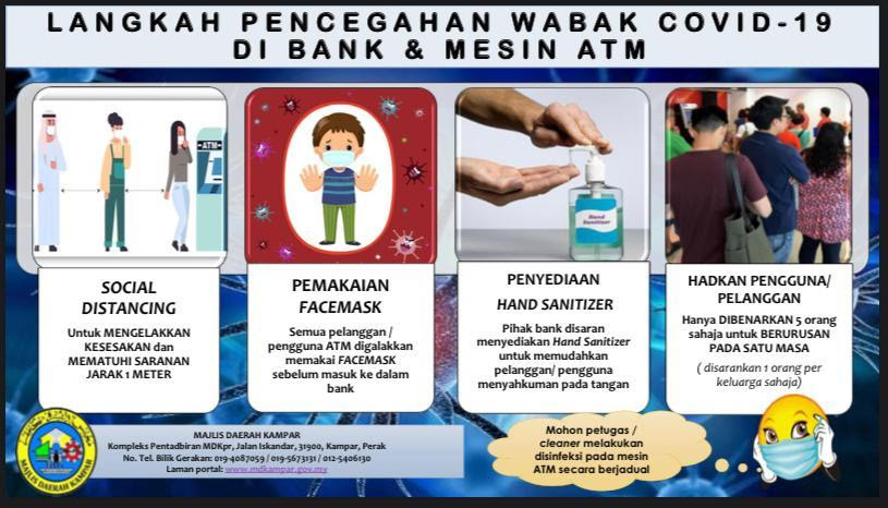 Pilih dari 14000+ covid 19 sumber daya grafis dan unduh dalam bentuk png, eps, ai atau psd. Poster Covid 19 Langkah Pencegahan Di Bank Mesin Atm Portal Rasmi Majlis Daerah Kampar Mdk