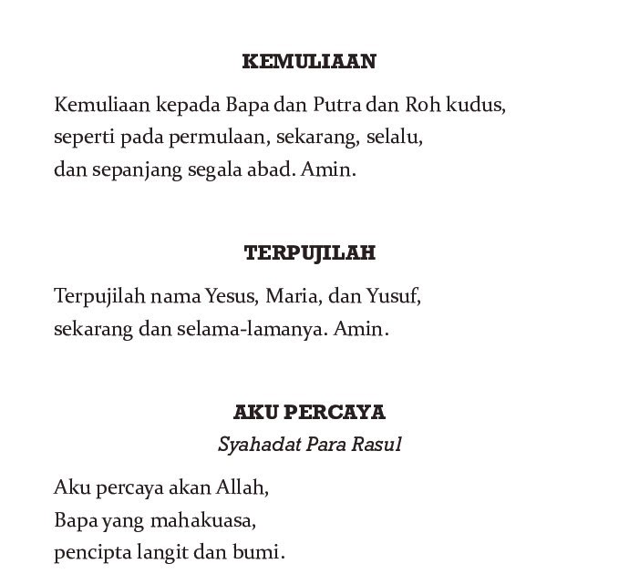 Doa Aku Percaya Katolik - Foto-foto - Gereja Katolik Santo ...