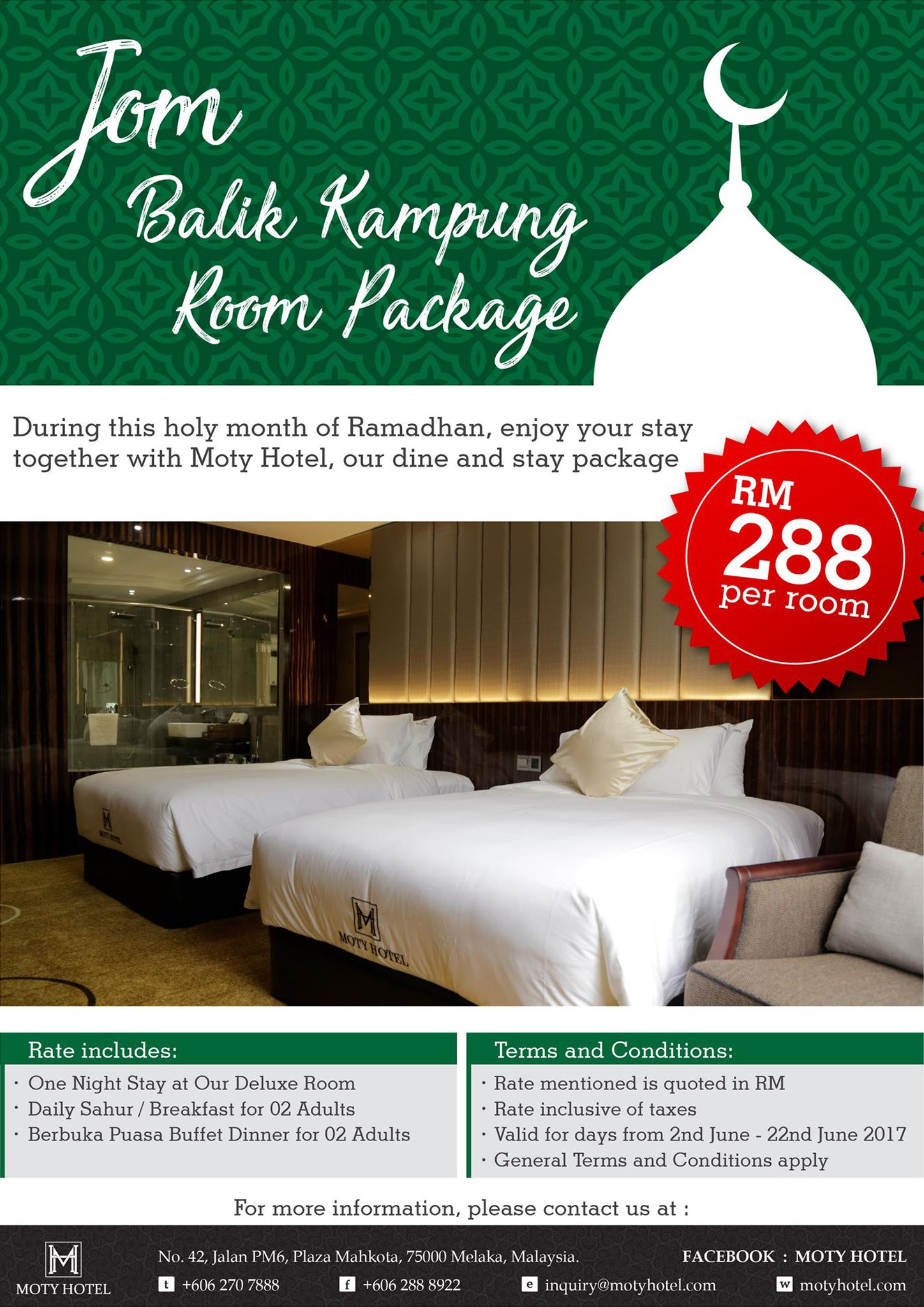 Assalamualaikum & salam sejahtera gais! Promotions Moty Hotel