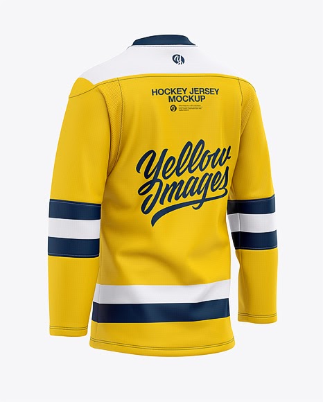 Download Free Men's Lace Neck Hockey Jersey Mockup - Back Half-Side ...
