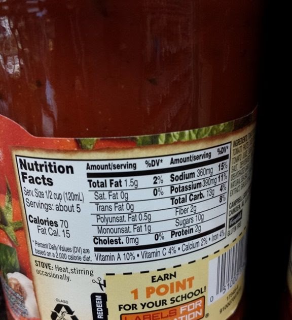 30 Prego Sauce Nutrition Label Labels Design Ideas