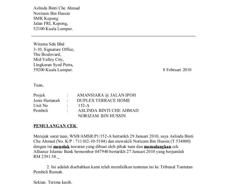 Contoh Surat Rayuan Permohonan Rumah Sewa Dbkl - Malacca c