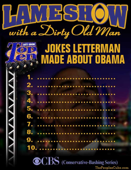 Hypocrite: David Letterman. This post makes it clear he never once made a joke about Obama.