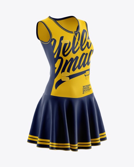 Download Women Netball Dress HQ Mockup - Half Side View | Mockup ...