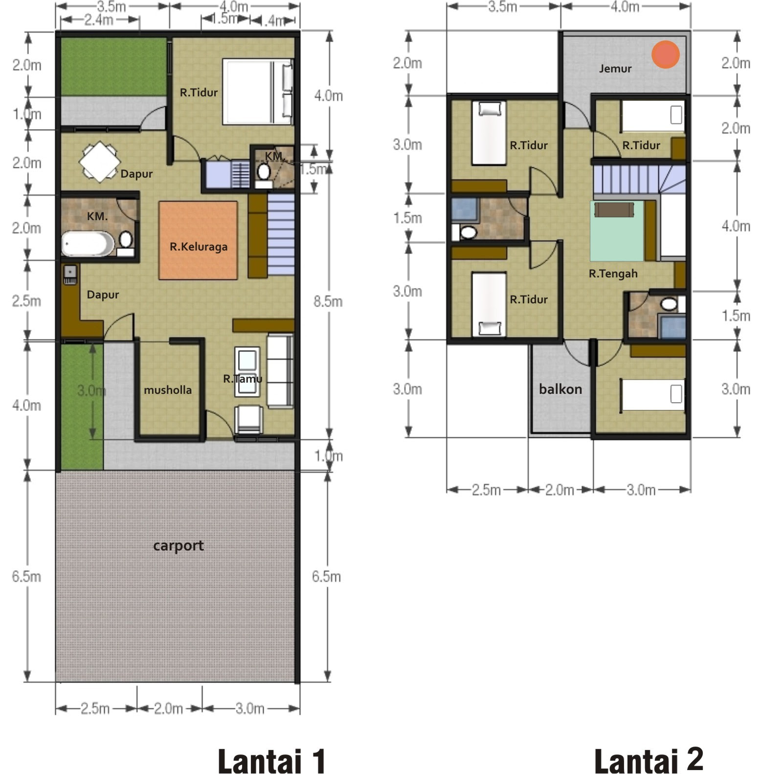  Desain  Rumah  Petak 2 Lantai Sobat Interior Rumah 