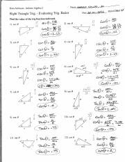 Right Triangle Trig Worksheet Answers - Promotiontablecovers