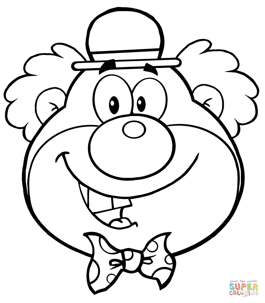 Colorie son costume en bleu, ses chaussures et son bonnet en vert. Coloriage Tete De Clown Drole Coloriages A Imprimer Gratuits