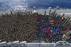 USS Essex holds an all-hands call.