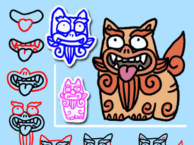 かわいい手書きシーサー シーサー イラスト 簡単 書き方