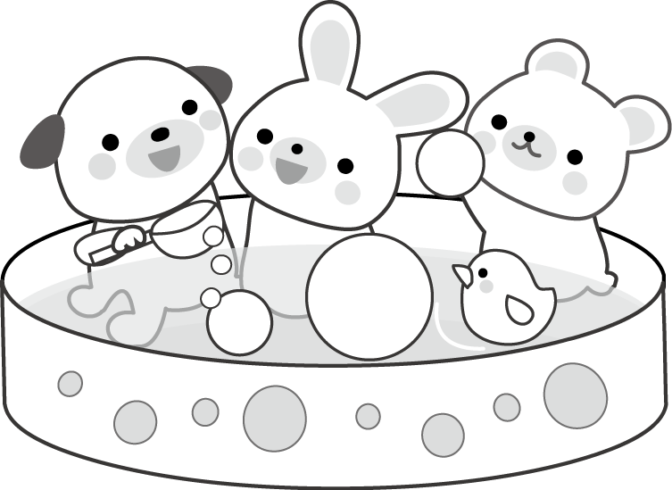 最高の動物画像 これまでで最高の水遊び イラスト 白黒