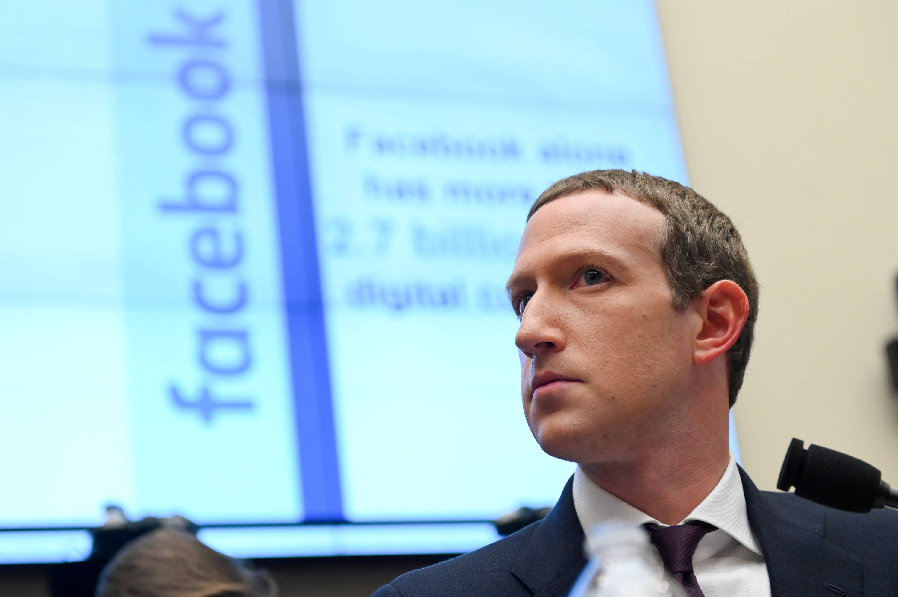 Facebook CEO Mark Zuckerberg testifies at a House Financial Services Committee hearing in Washington on Oct. 23, 2019. (Erin Scott/Reuters)