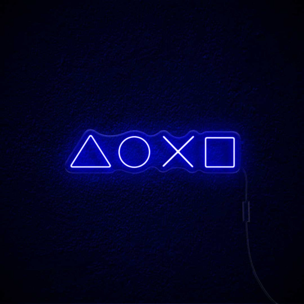 Playstation logo blue neon led light sign ps1 ps2 ps3 ps4 game room usb powered. Playstation Neon Sign