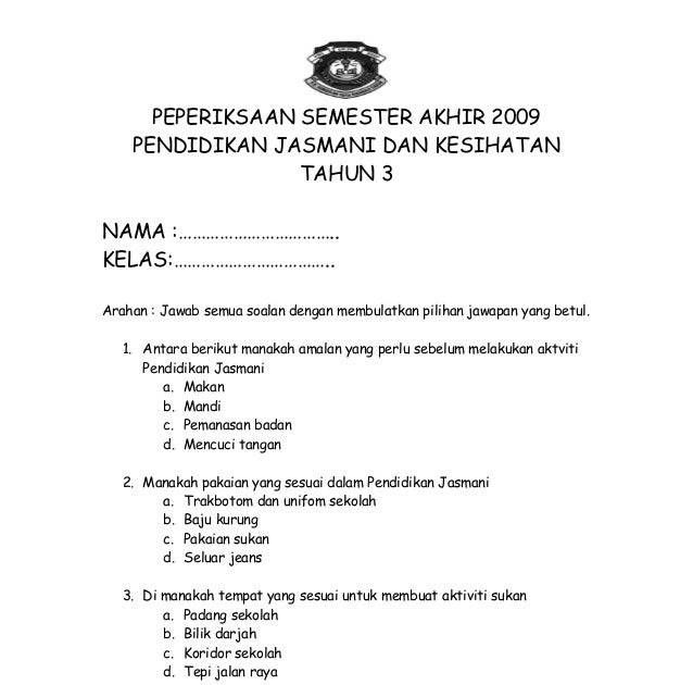 Soalan Peperiksaan Semester 1 Sains Tahun 5 - Contoh 49