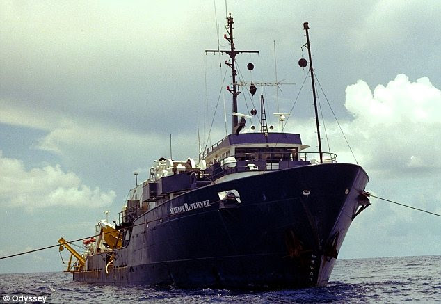 To the rescue: The Seahawk Retriever moored over the site of the shipwreck