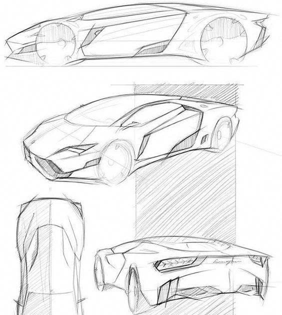 Sketsa Mobil Lamborghini Aventador