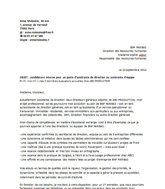 envoyer lettre de motivation par mail
