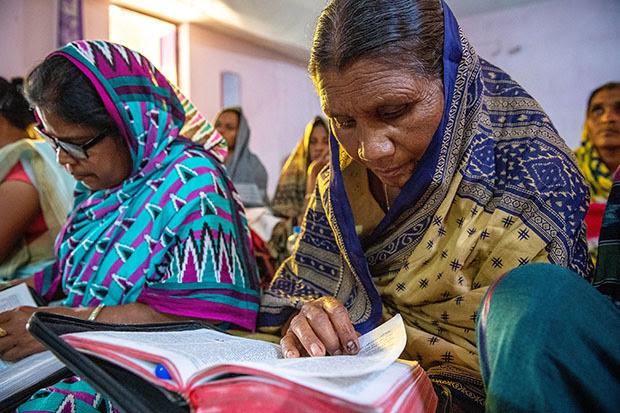 Women studying the bible