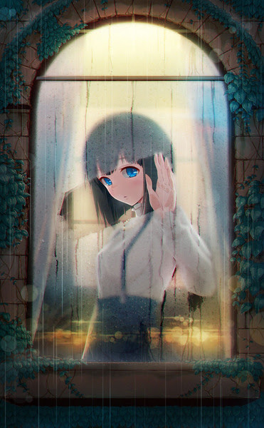 心に強く訴えるイラスト 雨 窓 動物の島