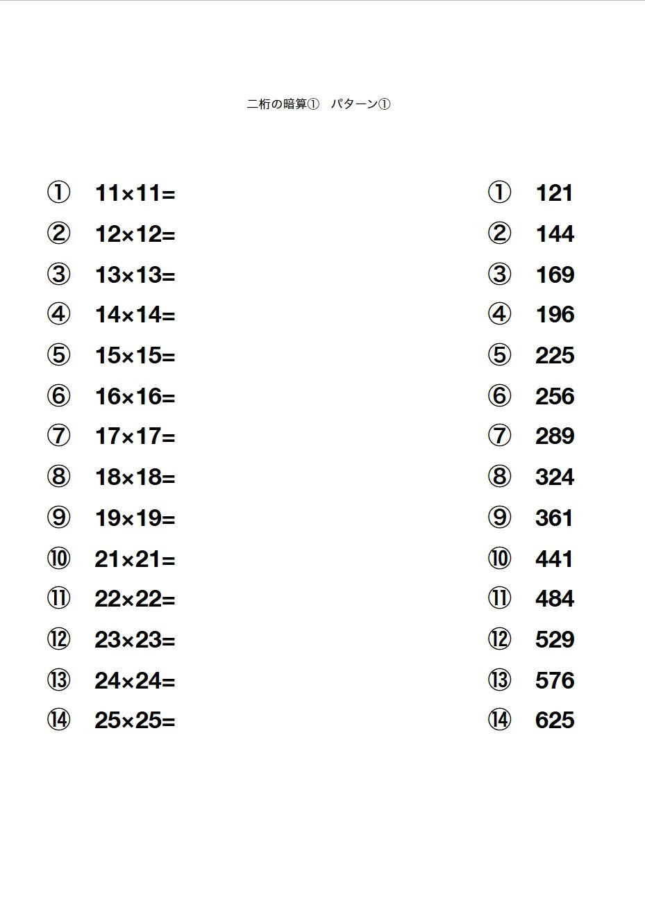 Pictngamukjpu0jt Imprimable 二桁 掛け算 暗算 二桁 掛け算 暗算 コツ