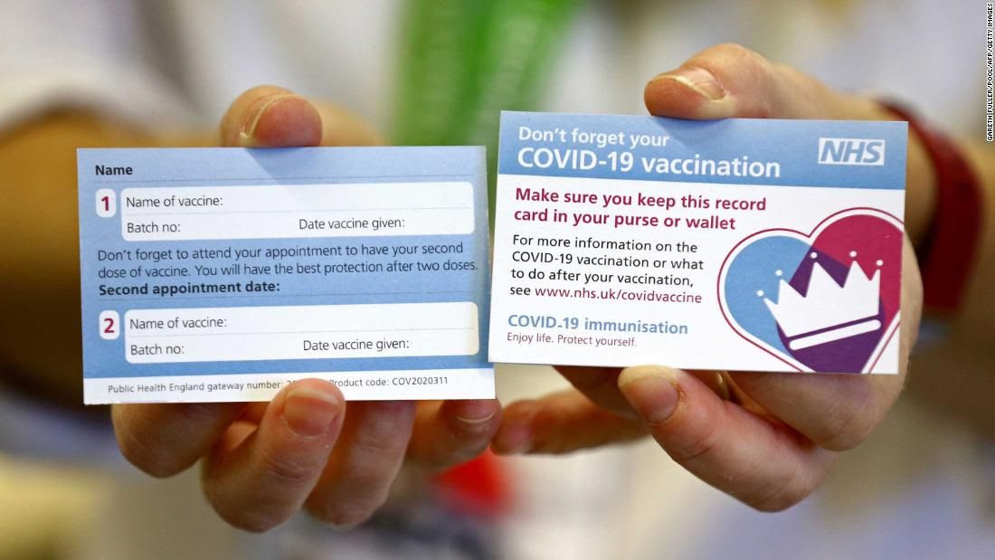 NHS Vaccine card